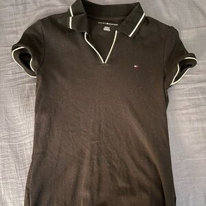 Tommy Hilfiger Black Polo with White Piping
